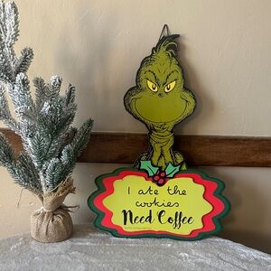 Hobby Lobby Grinch Holiday Sign - Green and Red